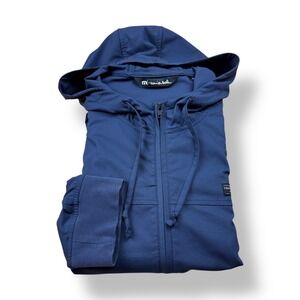 Travis Mathew Mens Zip Up Hoodie Jacket Navy Blue Athletic Casual Size Large